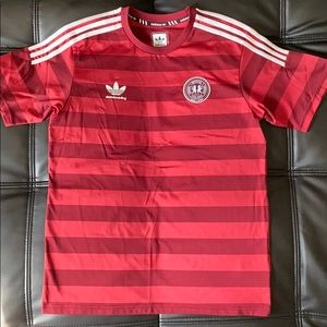 Red Striped Adidas Skateboarding x Official Shirt
